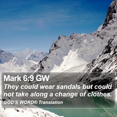 Mark 6:9 GW Bible Verse Image