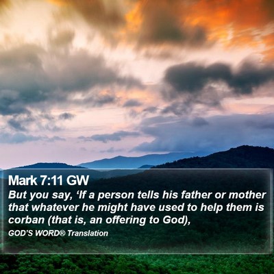 Mark 7:11 GW Bible Verse Image