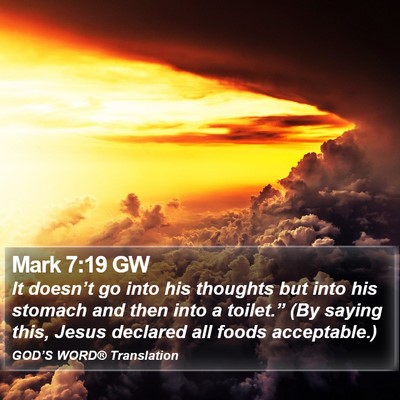 Mark 7:19 GW Bible Verse Image
