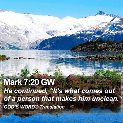 Mark 7:20 GW Bible Verse Image