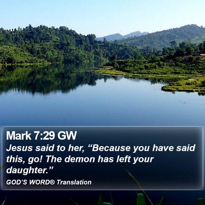Mark 7:29 GW Bible Verse Image