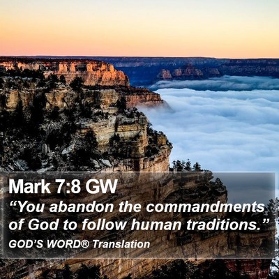 Mark 7:8 GW Bible Verse Image