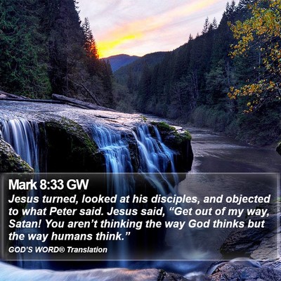 Mark 8:33 GW Bible Verse Image