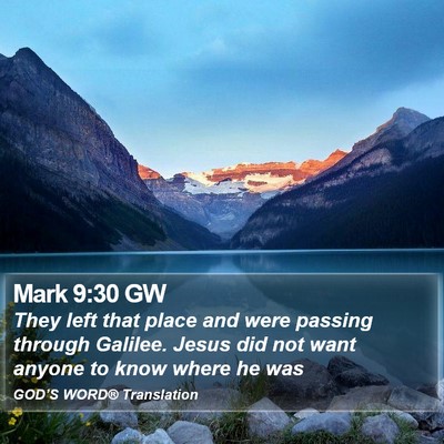 Mark 9:30 GW Bible Verse Image