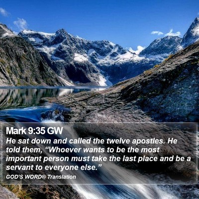 Mark 9:35 GW Bible Verse Image