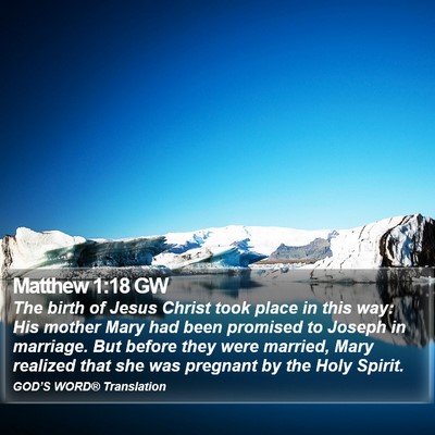 Matthew 1:18 GW Bible Verse Image