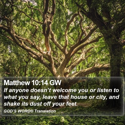 Matthew 10:14 GW Bible Verse Image