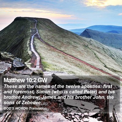 Matthew 10:2 GW Bible Verse Image