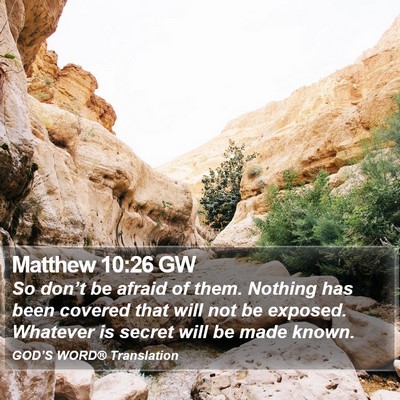 Matthew 10:26 GW Bible Verse Image