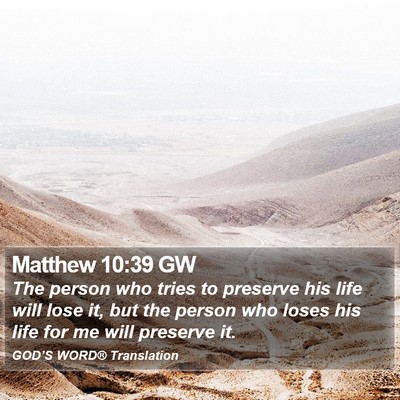 Matthew 10:39 GW Bible Verse Image