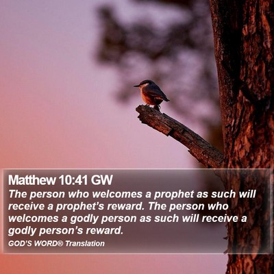 Matthew 10:41 GW Bible Verse Image