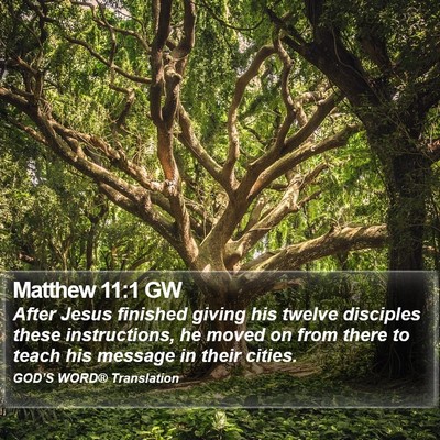 Matthew 11:1 GW Bible Verse Image