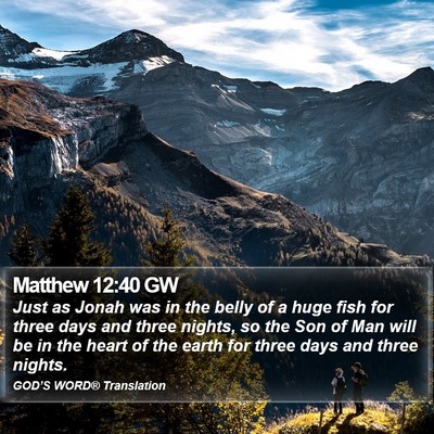 Matthew 12:40 GW Bible Verse Image
