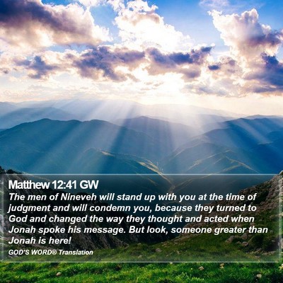 Matthew 12:41 GW Bible Verse Image
