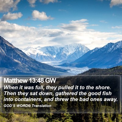 Matthew 13:48 GW Bible Verse Image