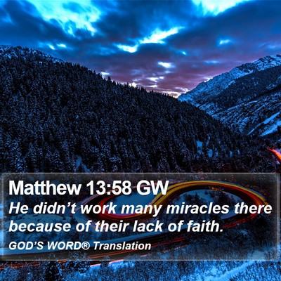 Matthew 13:58 GW Bible Verse Image
