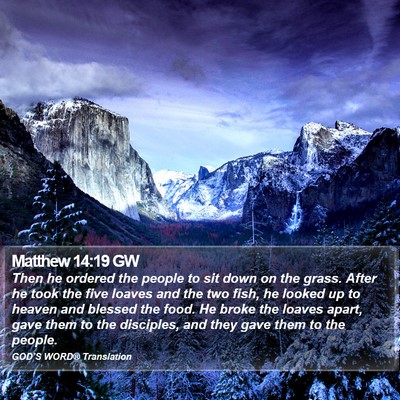 Matthew 14:19 GW Bible Verse Image