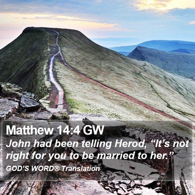Matthew 14:4 GW Bible Verse Image