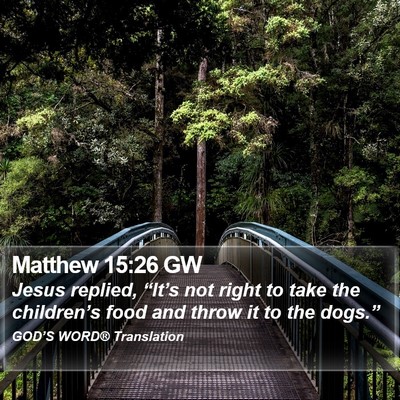 Matthew 15:26 GW Bible Verse Image