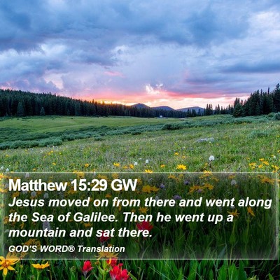 Matthew 15:29 GW Bible Verse Image