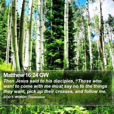Matthew 16:24 GW Bible Verse Image