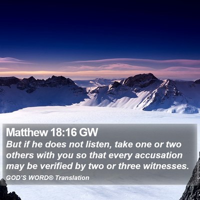 Matthew 18:16 GW Bible Verse Image