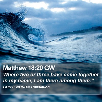 Matthew 18:20 GW Bible Verse Image