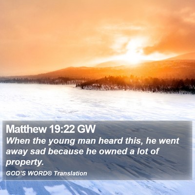 Matthew 19:22 GW Bible Verse Image
