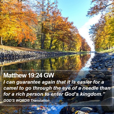Matthew 19:24 GW Bible Verse Image