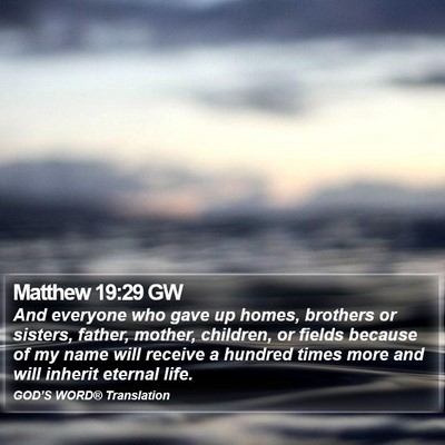 Matthew 19:29 GW Bible Verse Image