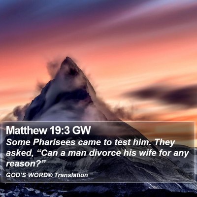 Matthew 19:3 GW Bible Verse Image