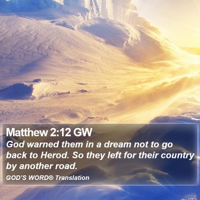 Matthew 2:12 GW Bible Verse Image