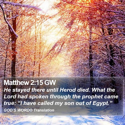 Matthew 2:15 GW Bible Verse Image