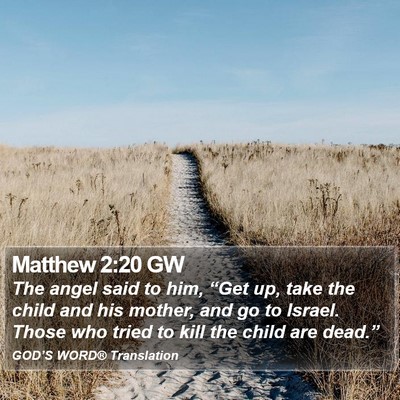 Matthew 2:20 GW Bible Verse Image