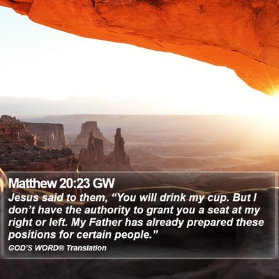 Matthew 20:23 GW Bible Verse Image