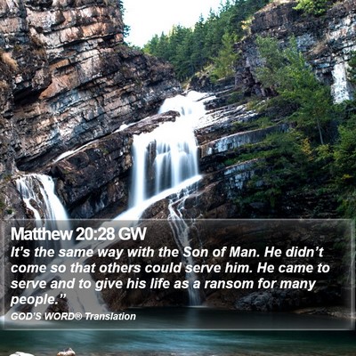 Matthew 20:28 GW Bible Verse Image