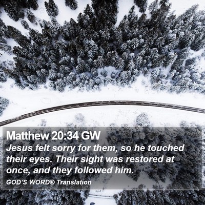 Matthew 20:34 GW Bible Verse Image