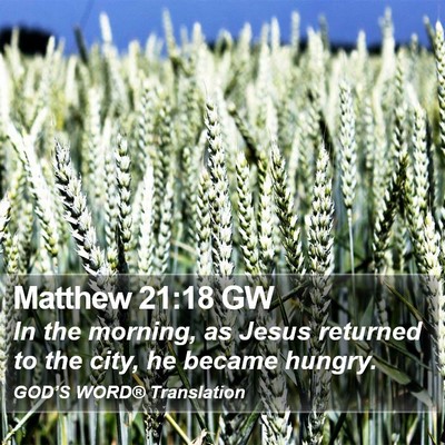 Matthew 21:18 GW Bible Verse Image