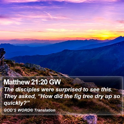 Matthew 21:20 GW Bible Verse Image