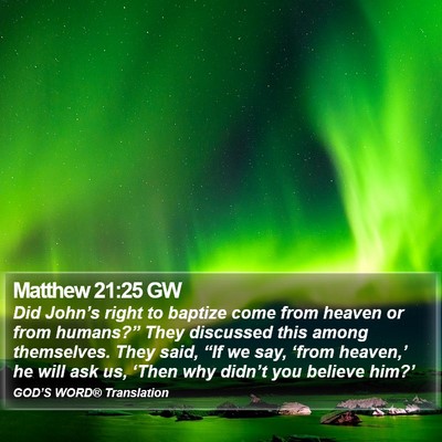 Matthew 21:25 GW Bible Verse Image