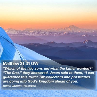 Matthew 21:31 GW Bible Verse Image