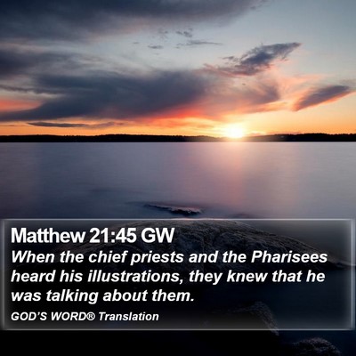 Matthew 21:45 GW Bible Verse Image