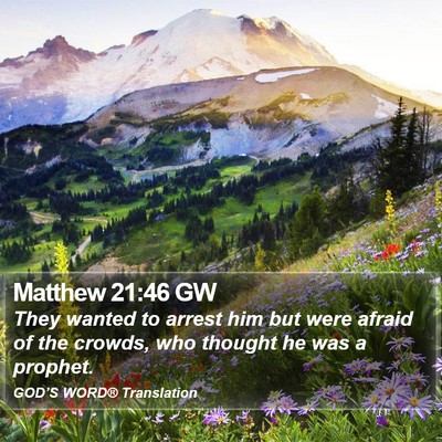 Matthew 21:46 GW Bible Verse Image