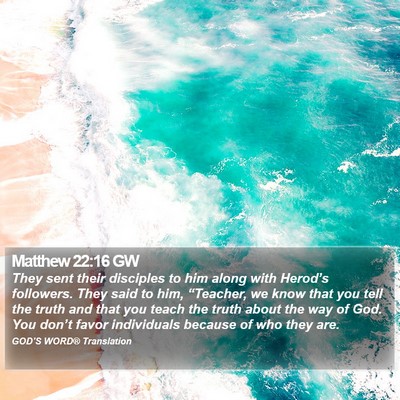 Matthew 22:16 GW Bible Verse Image