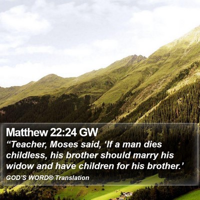 Matthew 22:24 GW Bible Verse Image