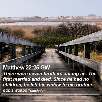 Matthew 22:25 GW Bible Verse Image