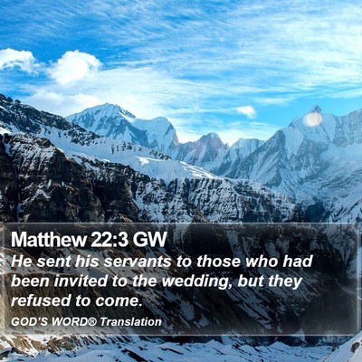 Matthew 22:3 GW Bible Verse Image