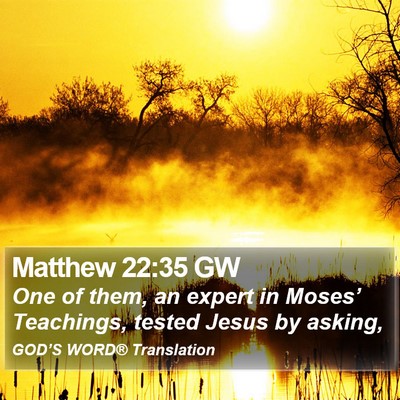 Matthew 22:35 GW Bible Verse Image