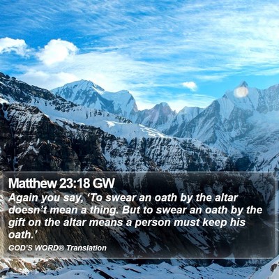 Matthew 23:18 GW Bible Verse Image