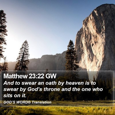 Matthew 23:22 GW Bible Verse Image